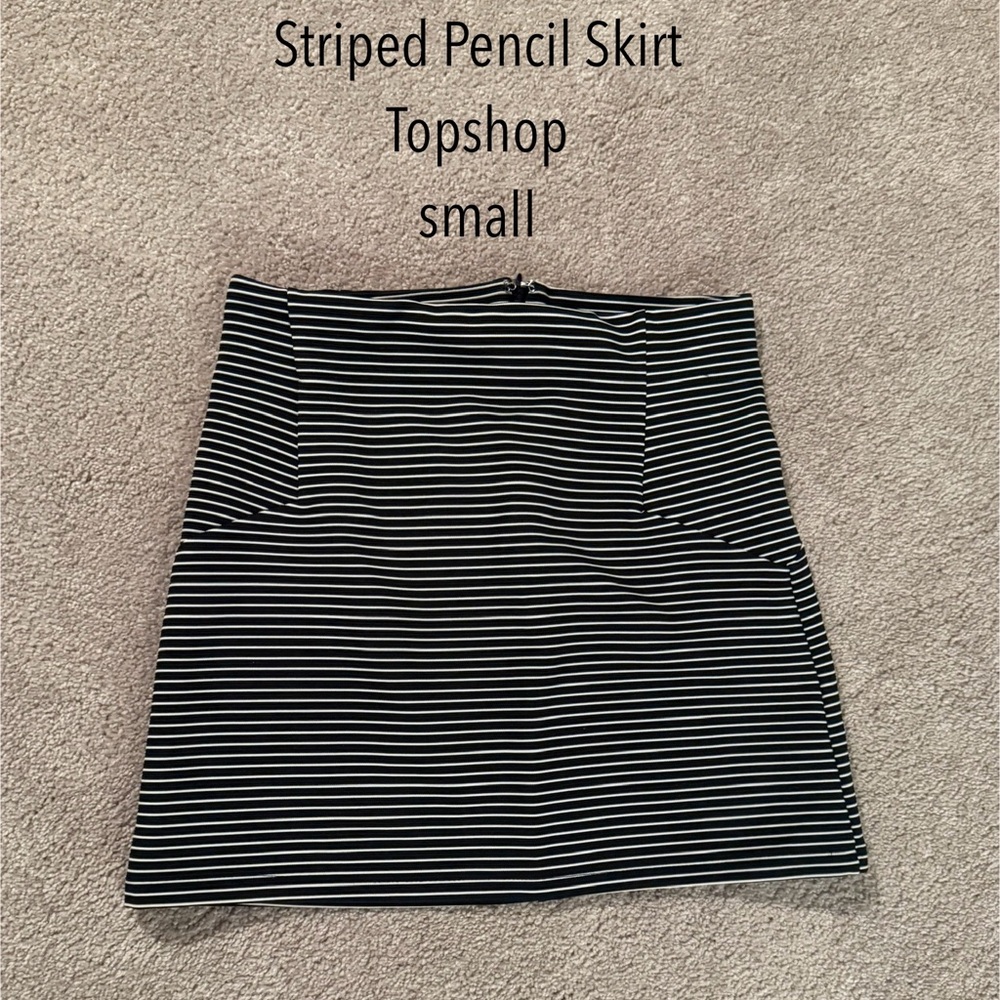 Topshop Striped Pencil Skirt